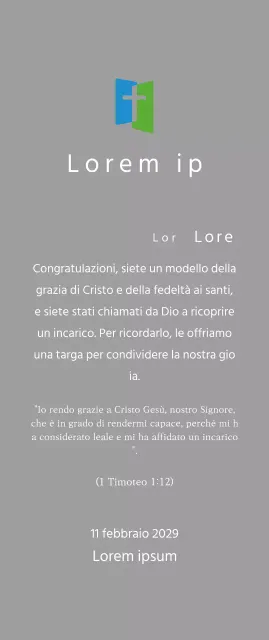 Concetto di targa con logo della chiesa