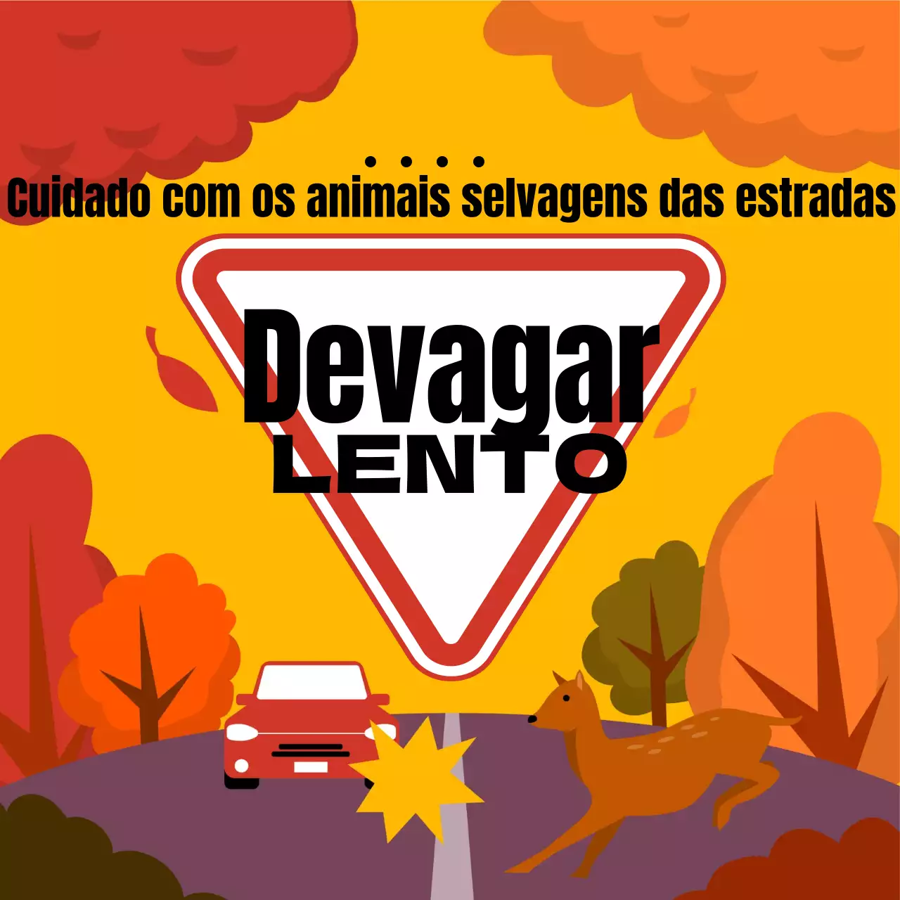 Um guia para a segurança da vida selvagem natural em laranja e amarelo