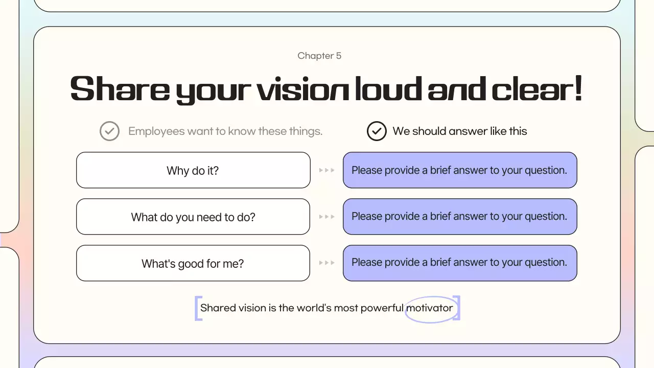 Simple, rainbow-colored organizational motivators