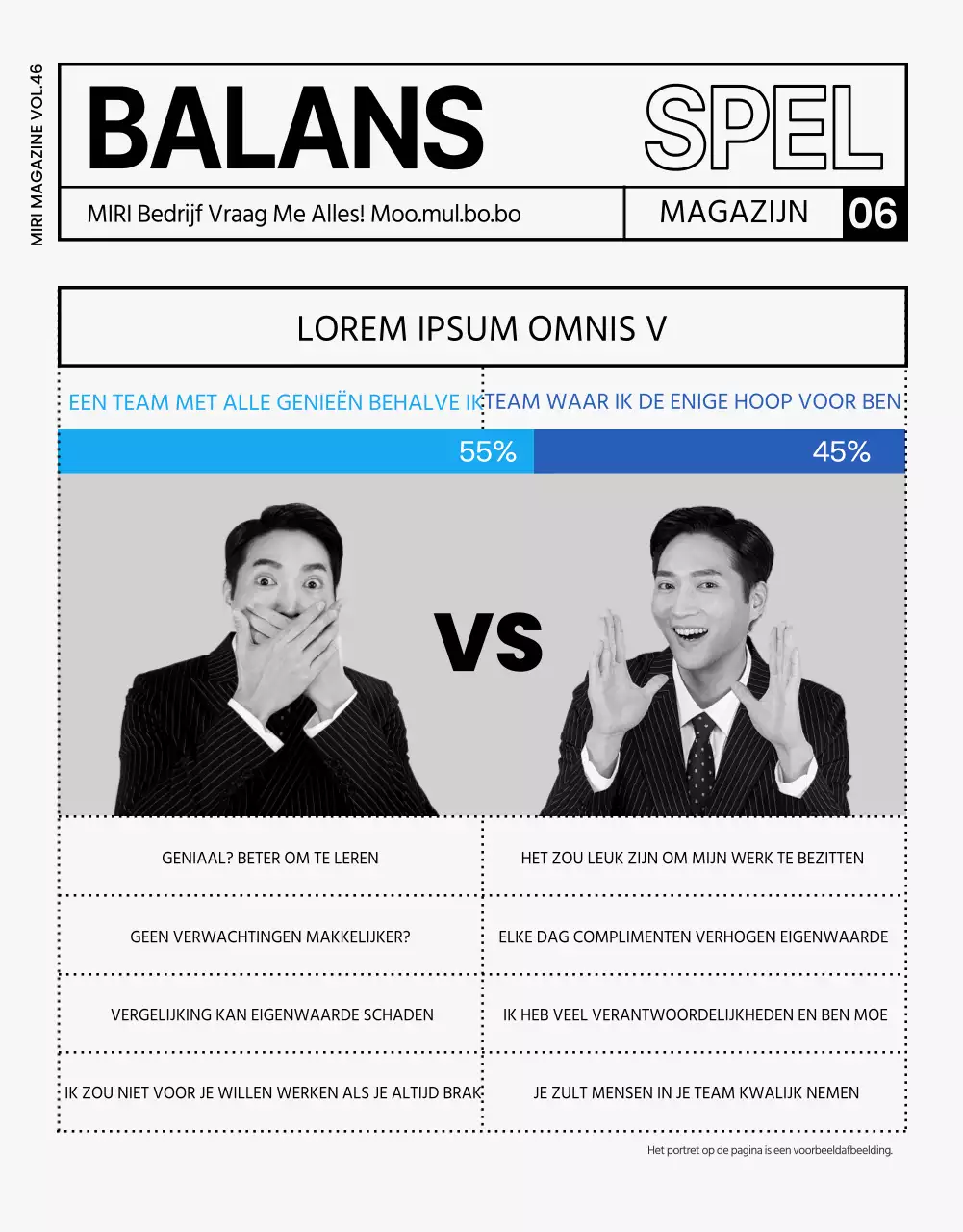 Modern bedrijfsmagazine in grijs en zwart