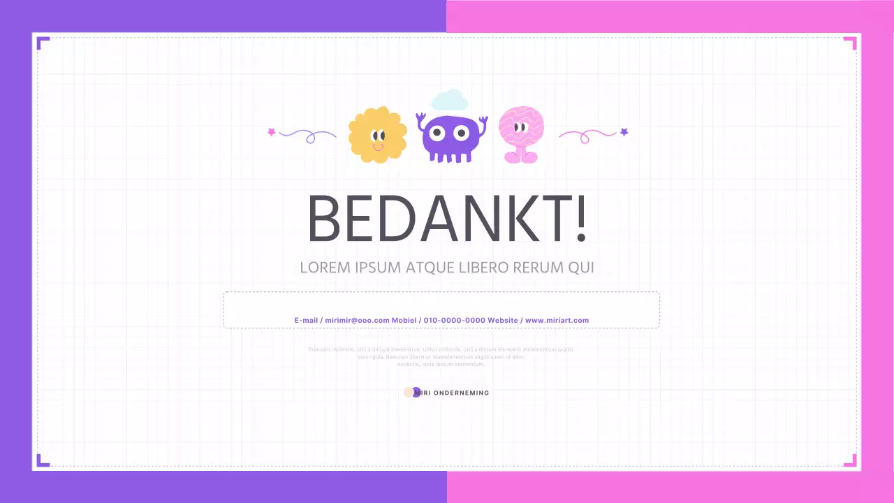 Schattige roze en paarse portfolio-presentatie voor docenten