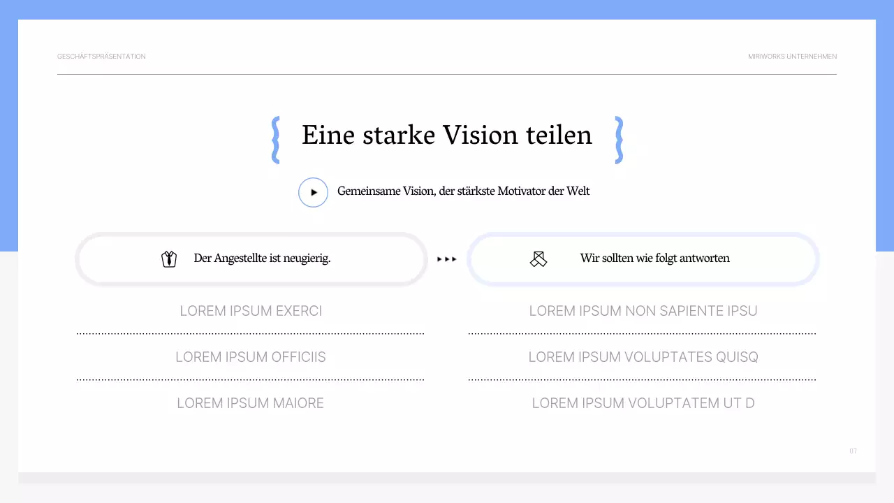 Einfache hellblaue und graue motivierende Schulungsunterlagen