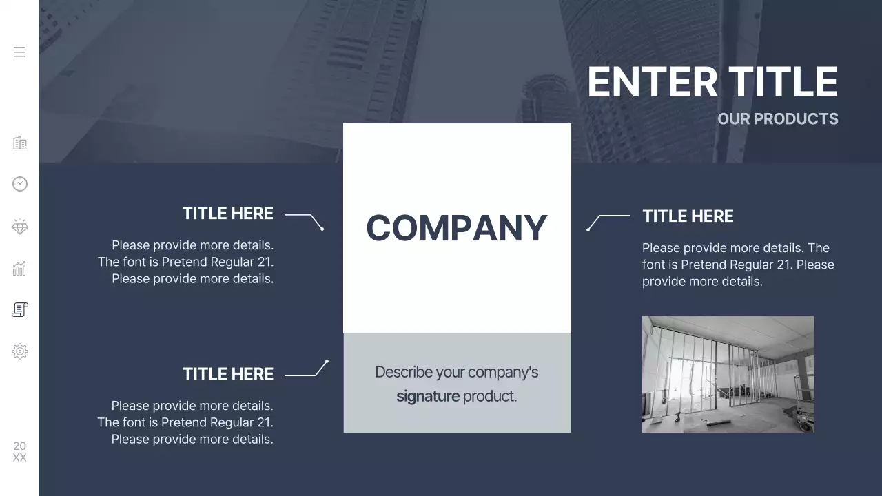 남색의 심플한 회사소개서