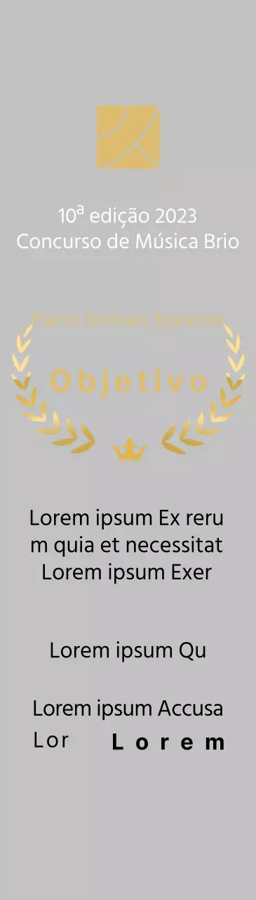 Placa do vencedor do conceito de concurso com linhas de louros e ilustração de uma coroa