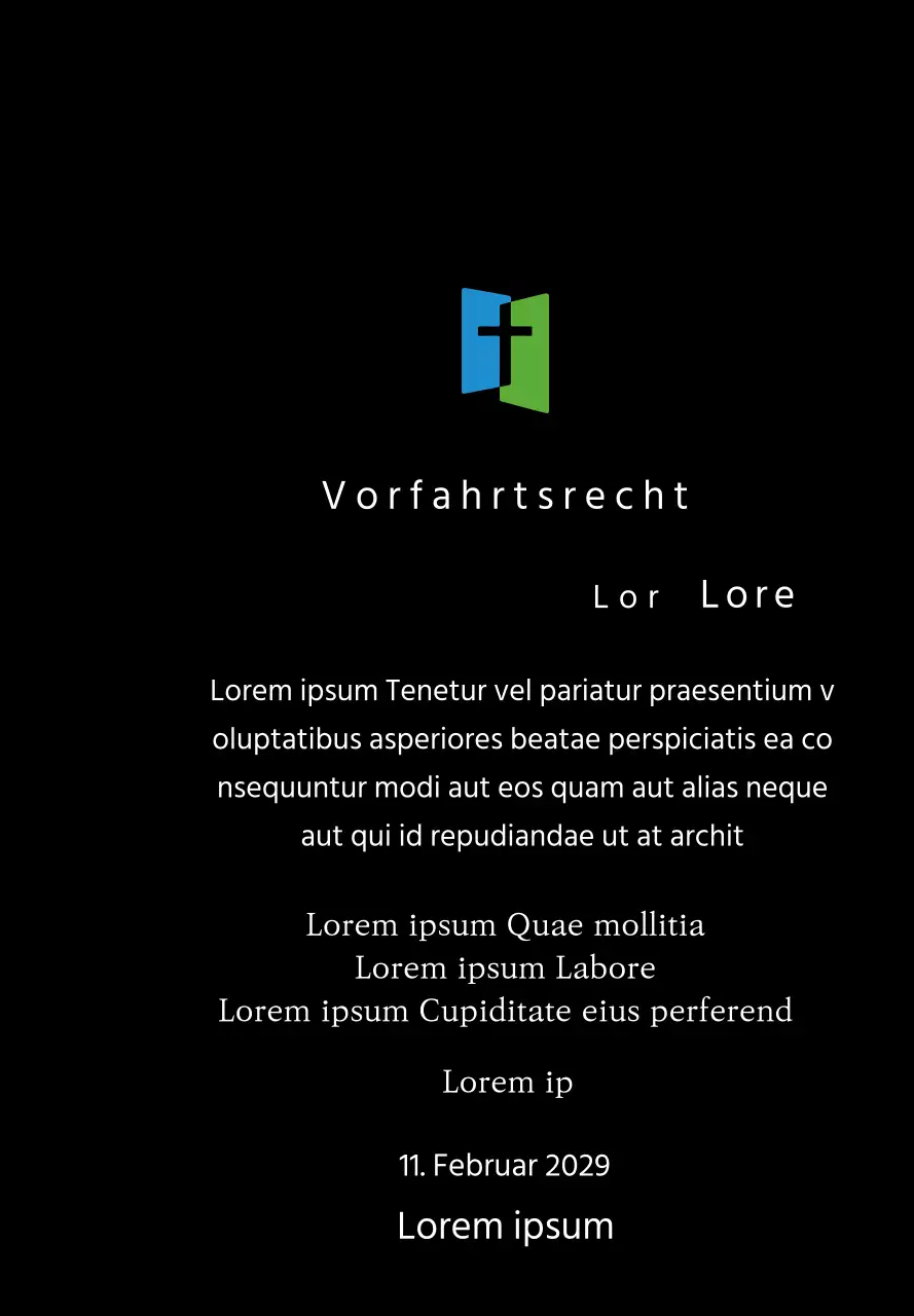 Plakette mit Kirchenlogo Konzept