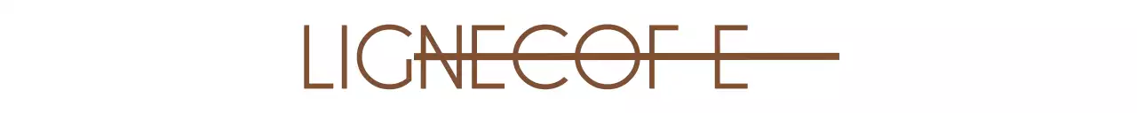 Une promotion simple pour un café avec un lettrage marron et beige unique.