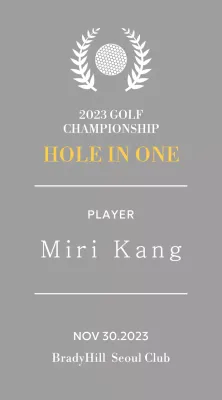 Golf hole-in-one player winner's plaque with golf ball and laurel wreath illustration