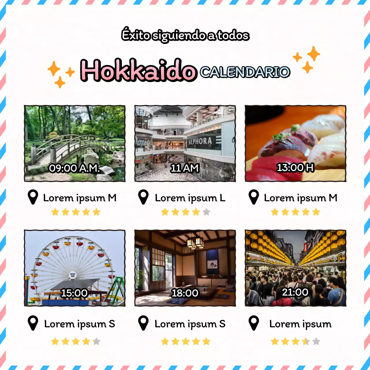 Guía de viaje de Japón en rosa y azul claro