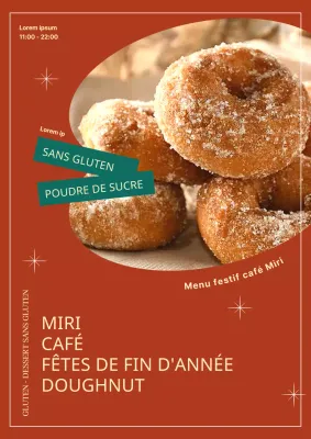 Promouvoir une carte de desserts de fêtes kitsch en rouge et menthe