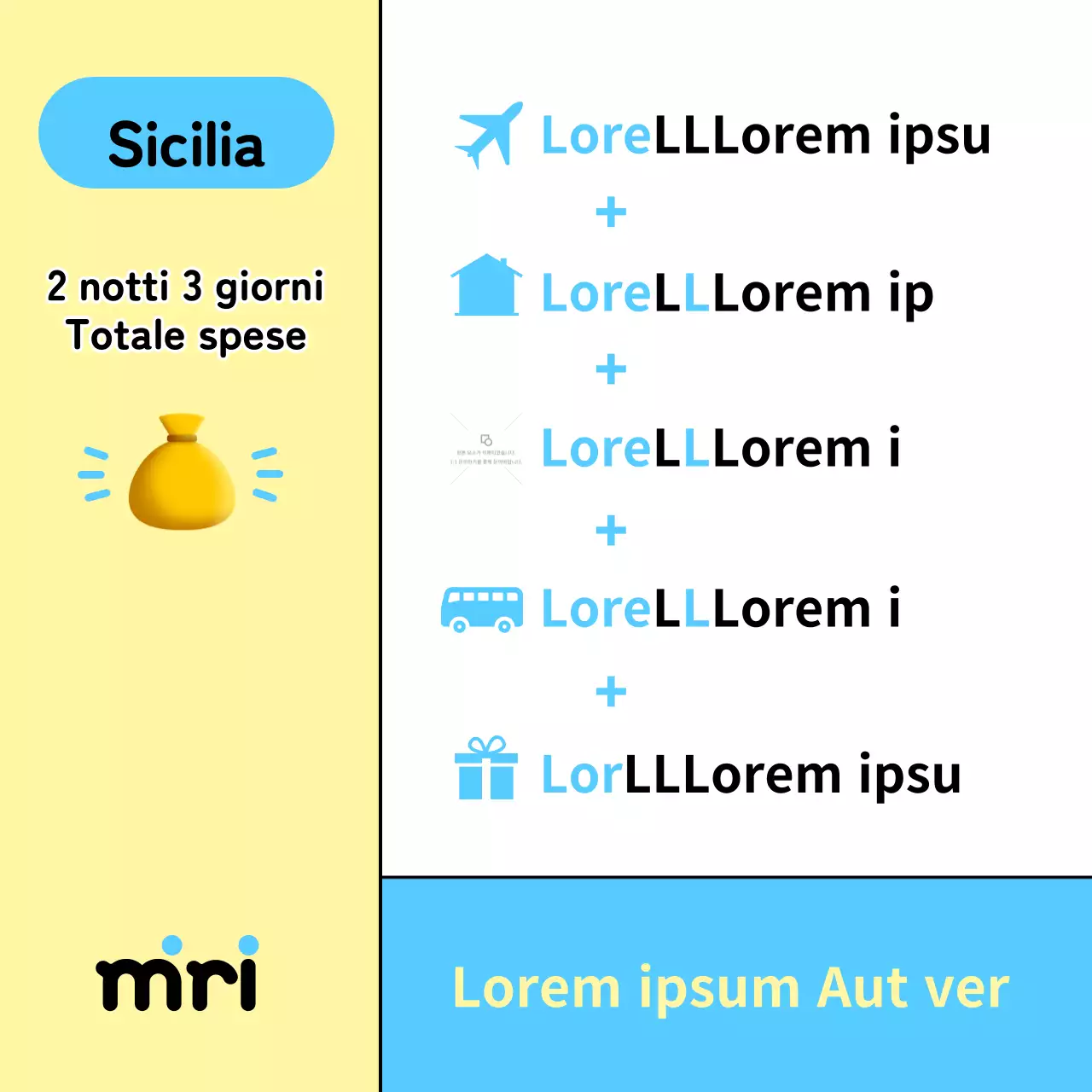 Consigli di viaggio all'estero in giallo e azzurro