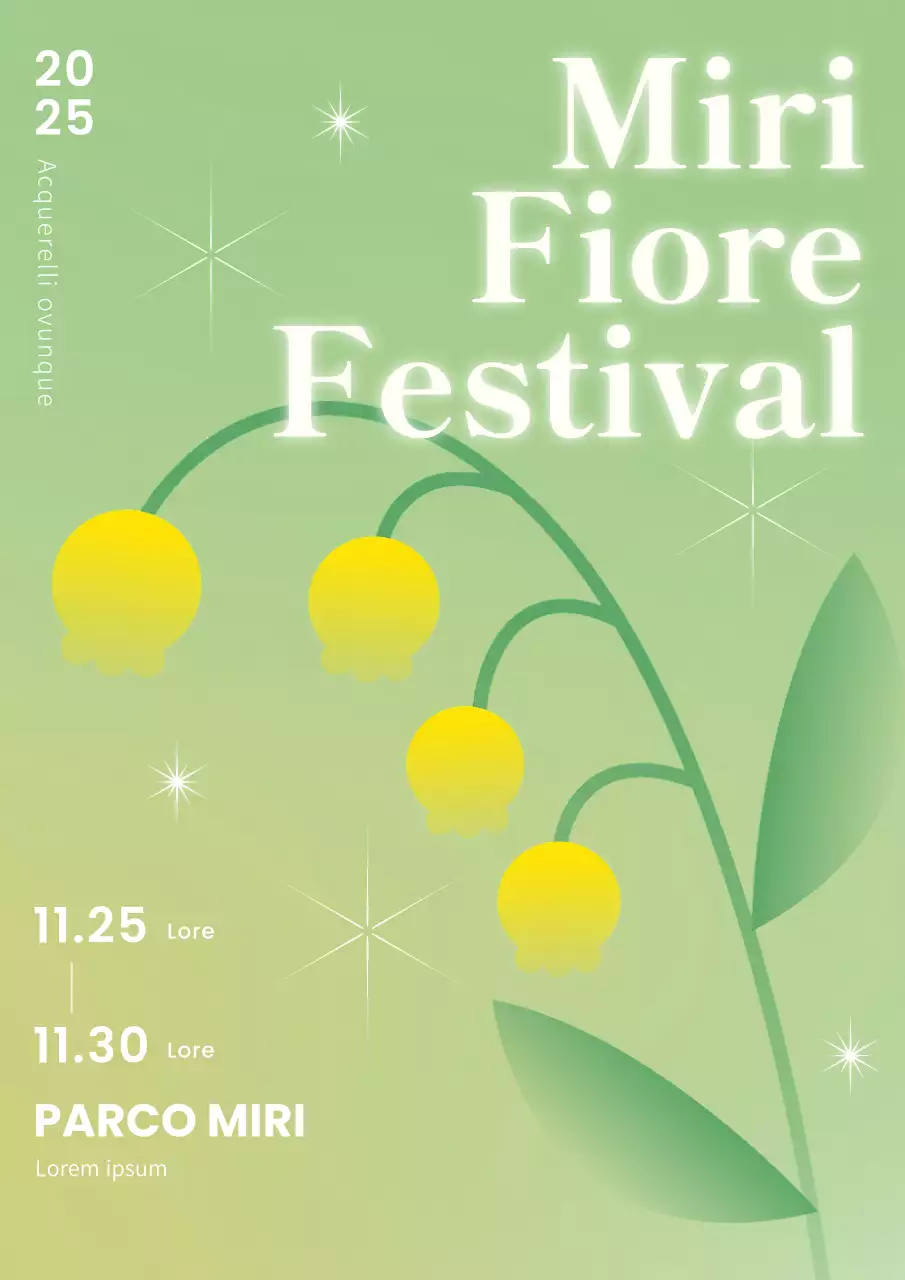 Promuovete il festival dei fiori verdi e brillanti