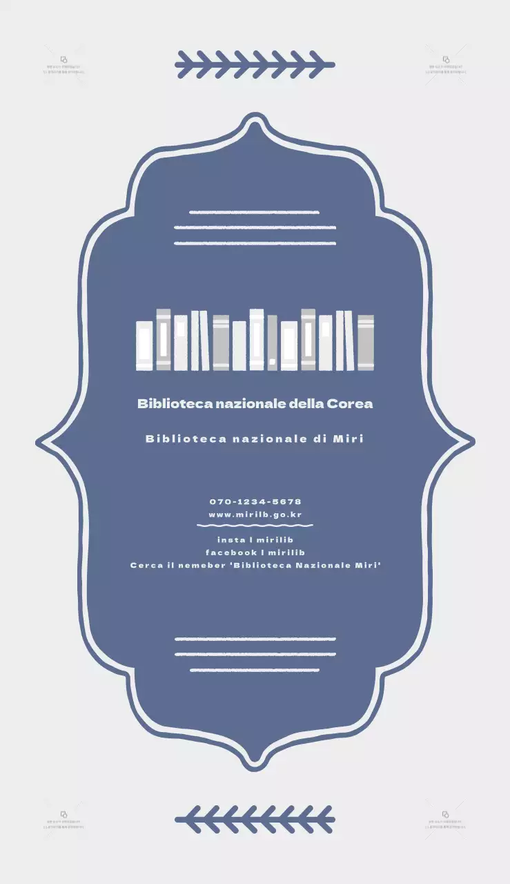 Una guida semplice e classica per la biblioteca in grigio e blu