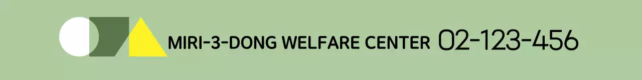 Panduan informasi pusat kesejahteraan sederhana dengan logo berbentuk