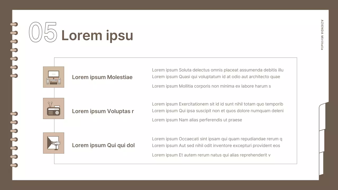 Organizzatore di eventi semplice e di marca in marrone