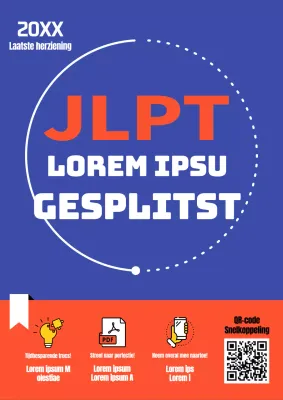 Eenvoudige Japanse onderwijskaft in blauw en oranje