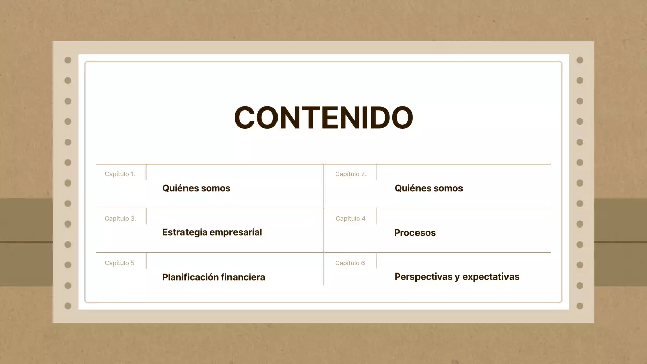 Plan de empresa de mensajería sencillo en marrón y beige