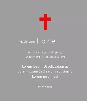 Christliche oder katholische Grabtafeln mit biblischen Versen