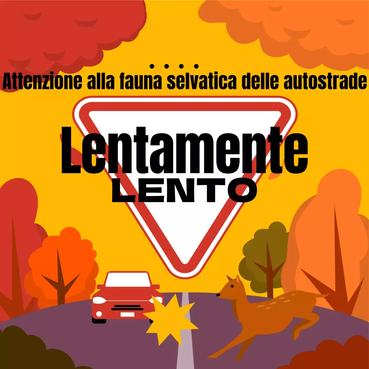 Una guida alla sicurezza della fauna selvatica naturale in arancione e giallo