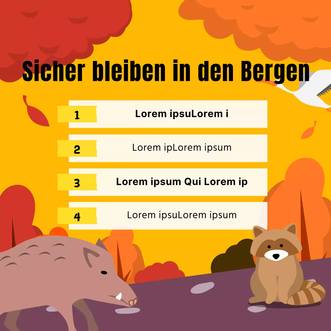 Ein Leitfaden für die Sicherheit von Wildtieren in Orange und Gelb