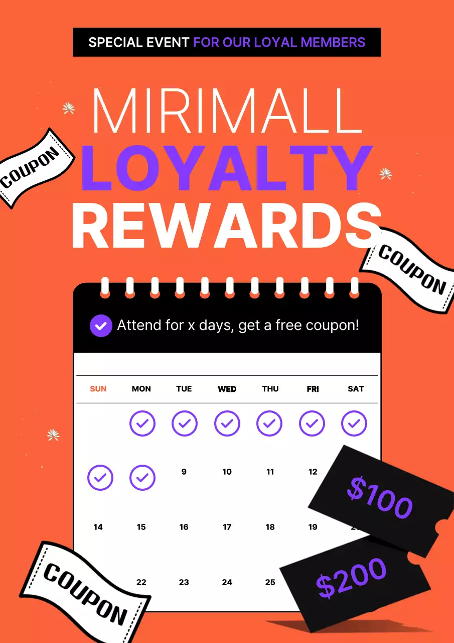 오렌지 트렌디 리워드 프로모션 포스터