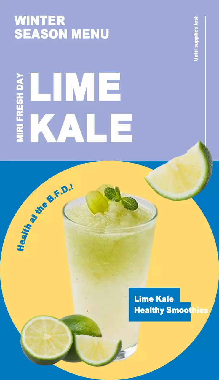 Promote a new menu with a colorful, bright concept for your cafe