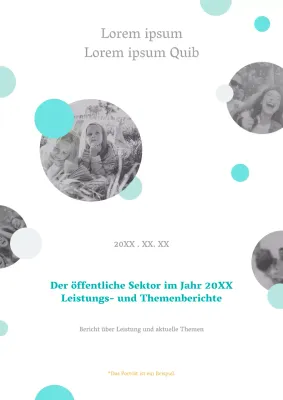 Minimalistischer Leistungsbericht des öffentlichen Sektors in Mint und Schwarz-Weiß