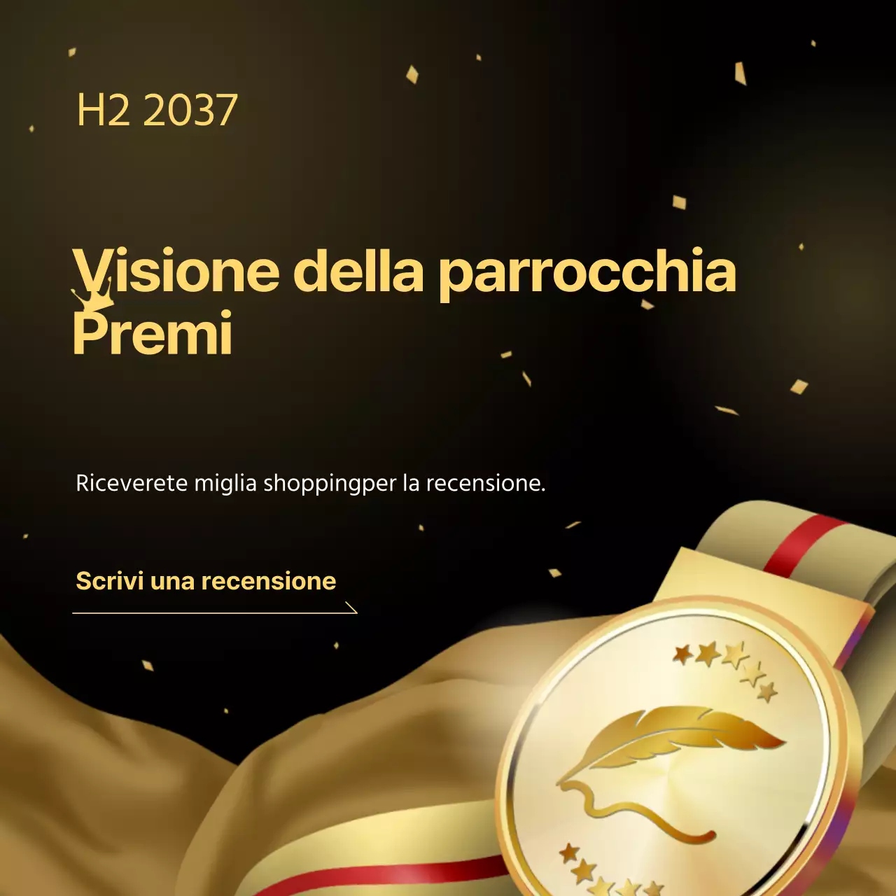 Promuovere un evento di revisione di lusso in oro e nero