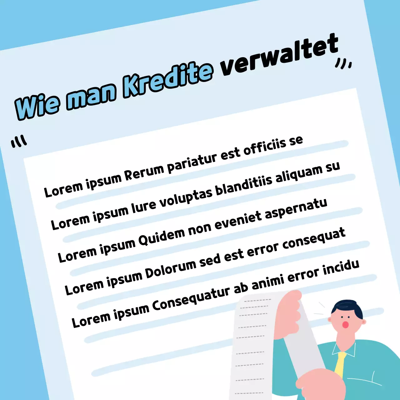 Einfache, hellblaue Informationen zur Verwaltung der Kreditwürdigkeit