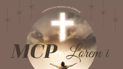 Sencillo post de portada de la lista de reproducción de himnos cristianos en marrón y beige