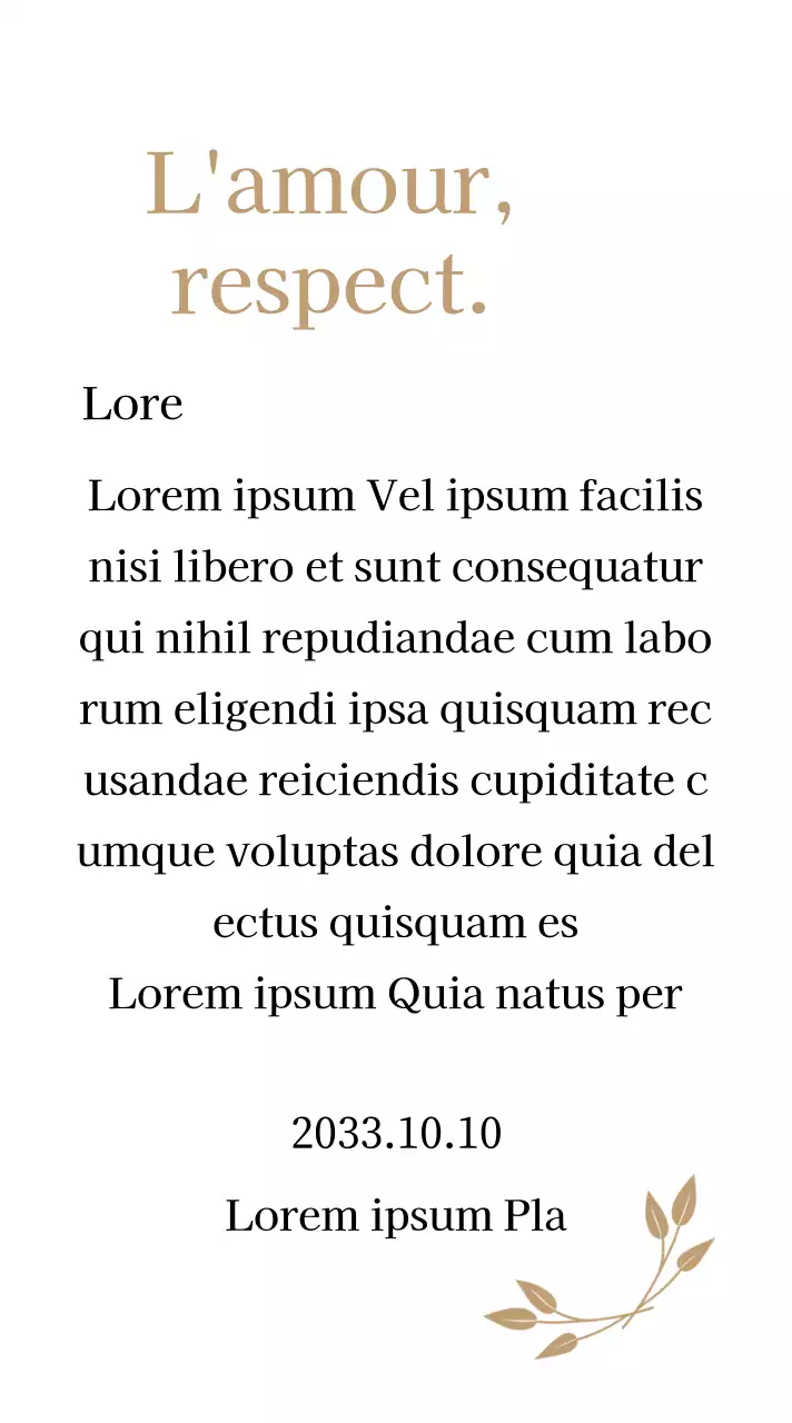 Plaque de remerciement classique avec or et feuilles