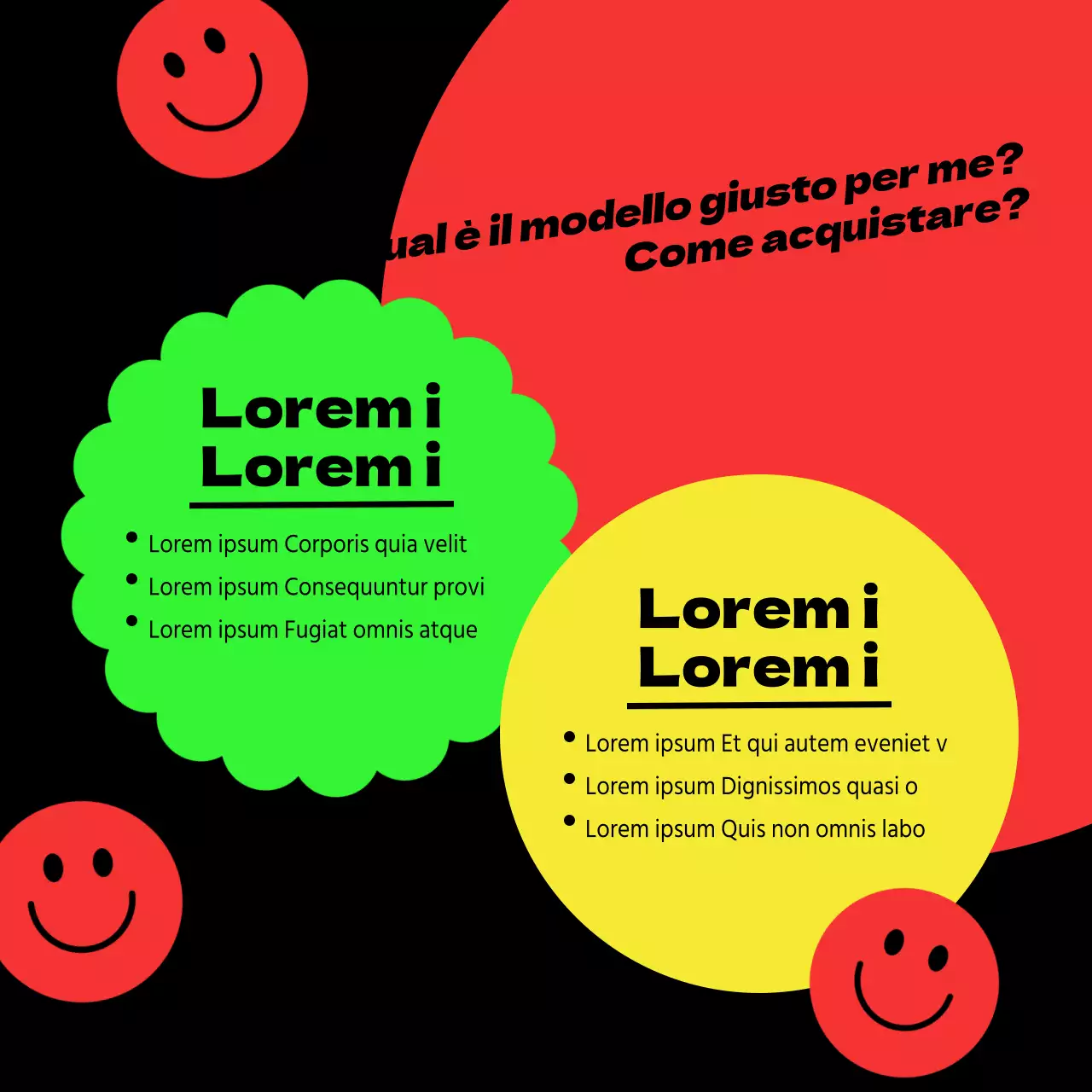 Annunci di tendenza del Black Friday su sfondo nero