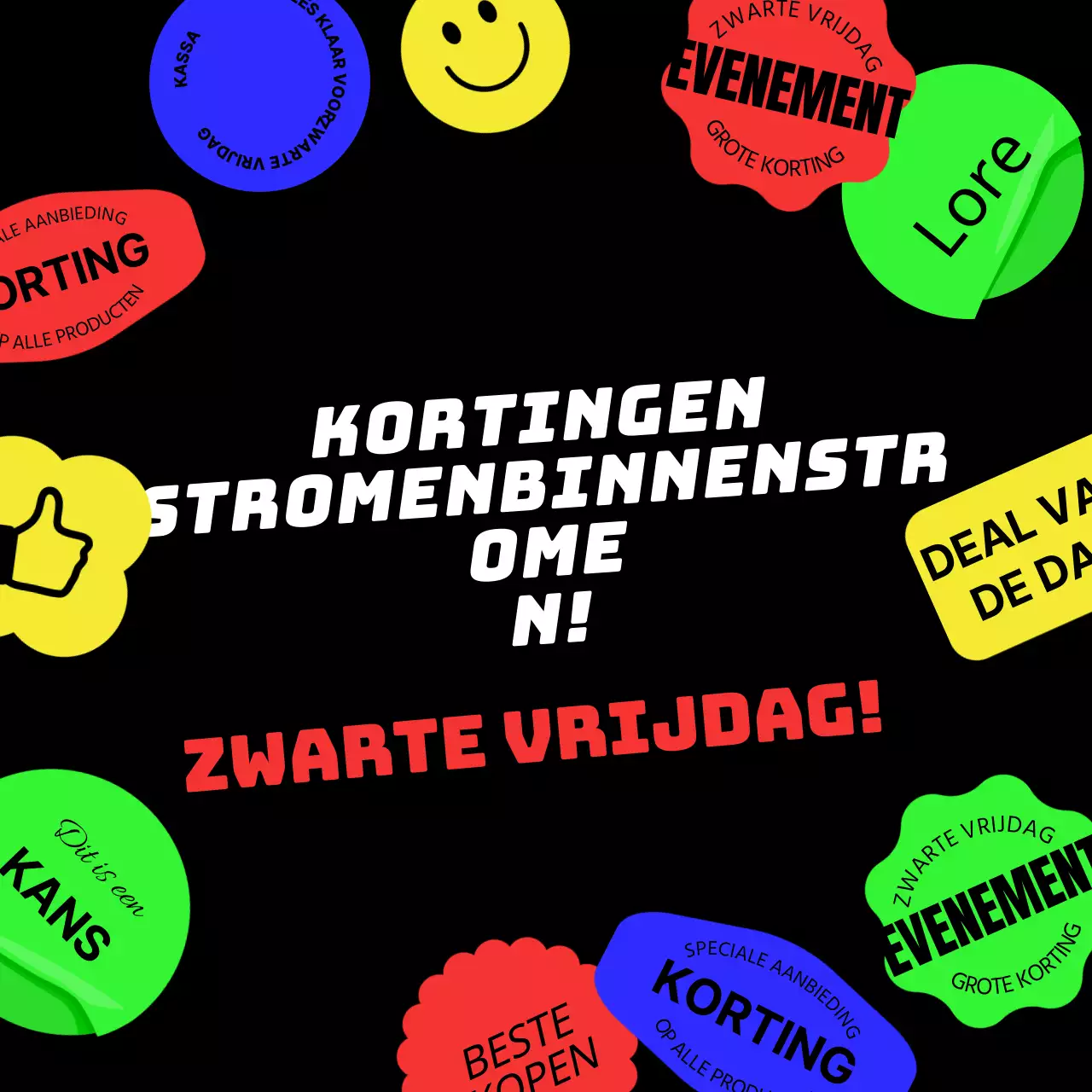 Trendy Black Friday-advertenties op een zwarte achtergrond