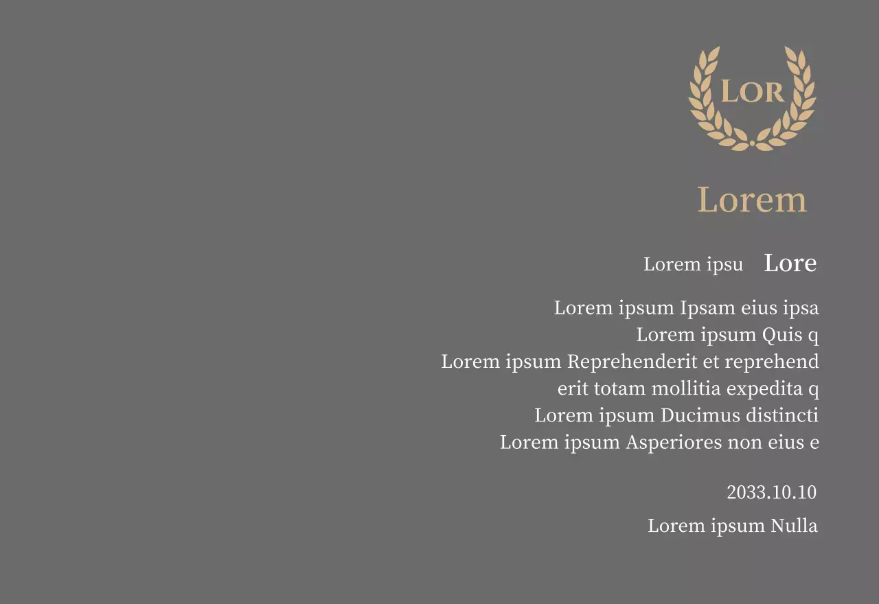 Luxuriöse Danksagungstafel mit goldenen Lorbeeren und Stempel