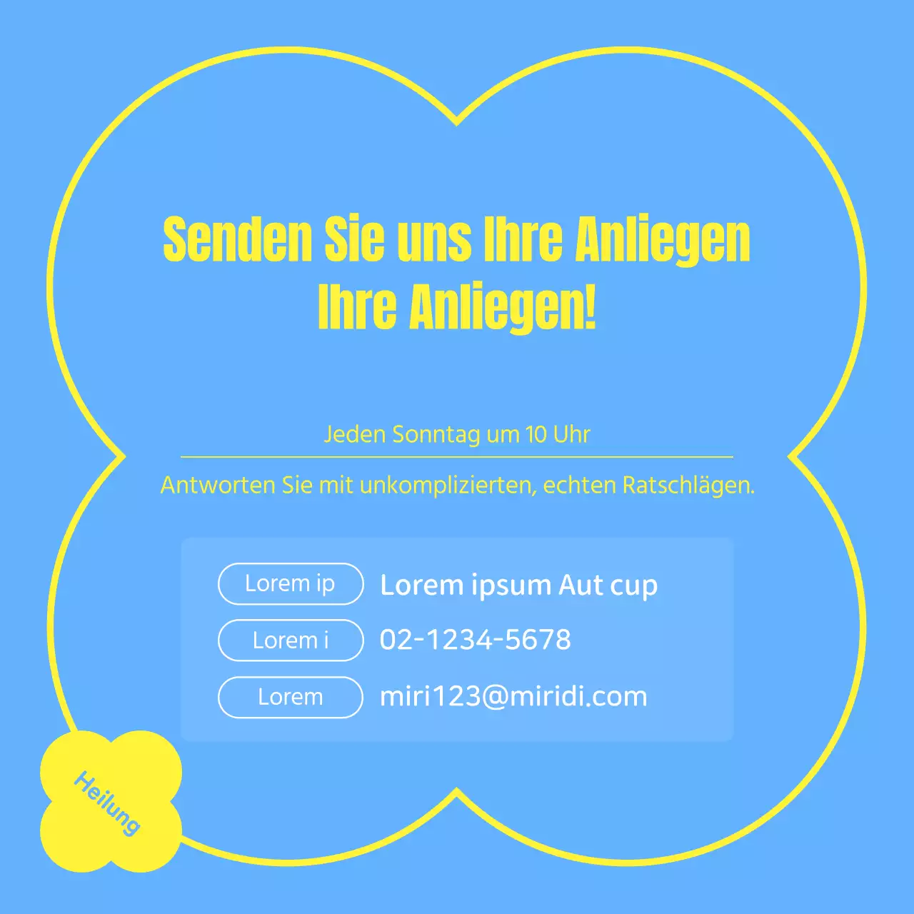 Ein kitschiger hellblauer und gelber Ratgeber