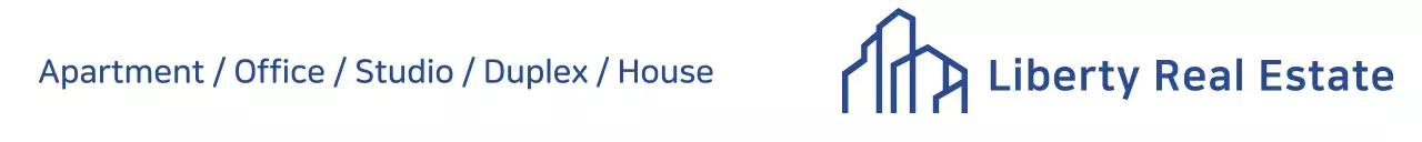 Ilustrasi real estat bersih berwarna biru tua