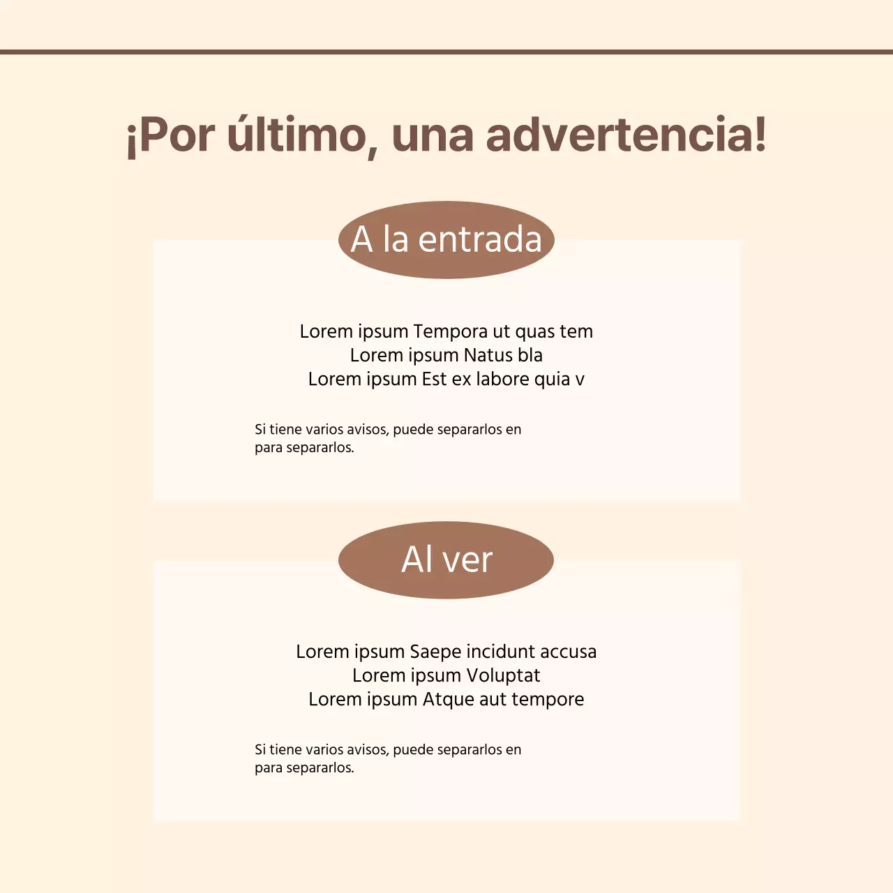 Guía del usuario para un centro sencillo con fondo marfil