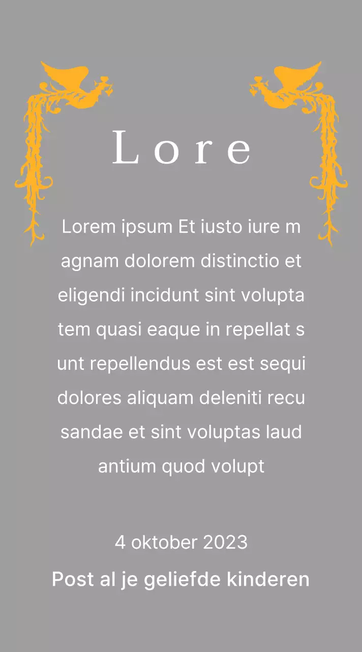 Bedankbord met moederdagthema en feniksillustratie