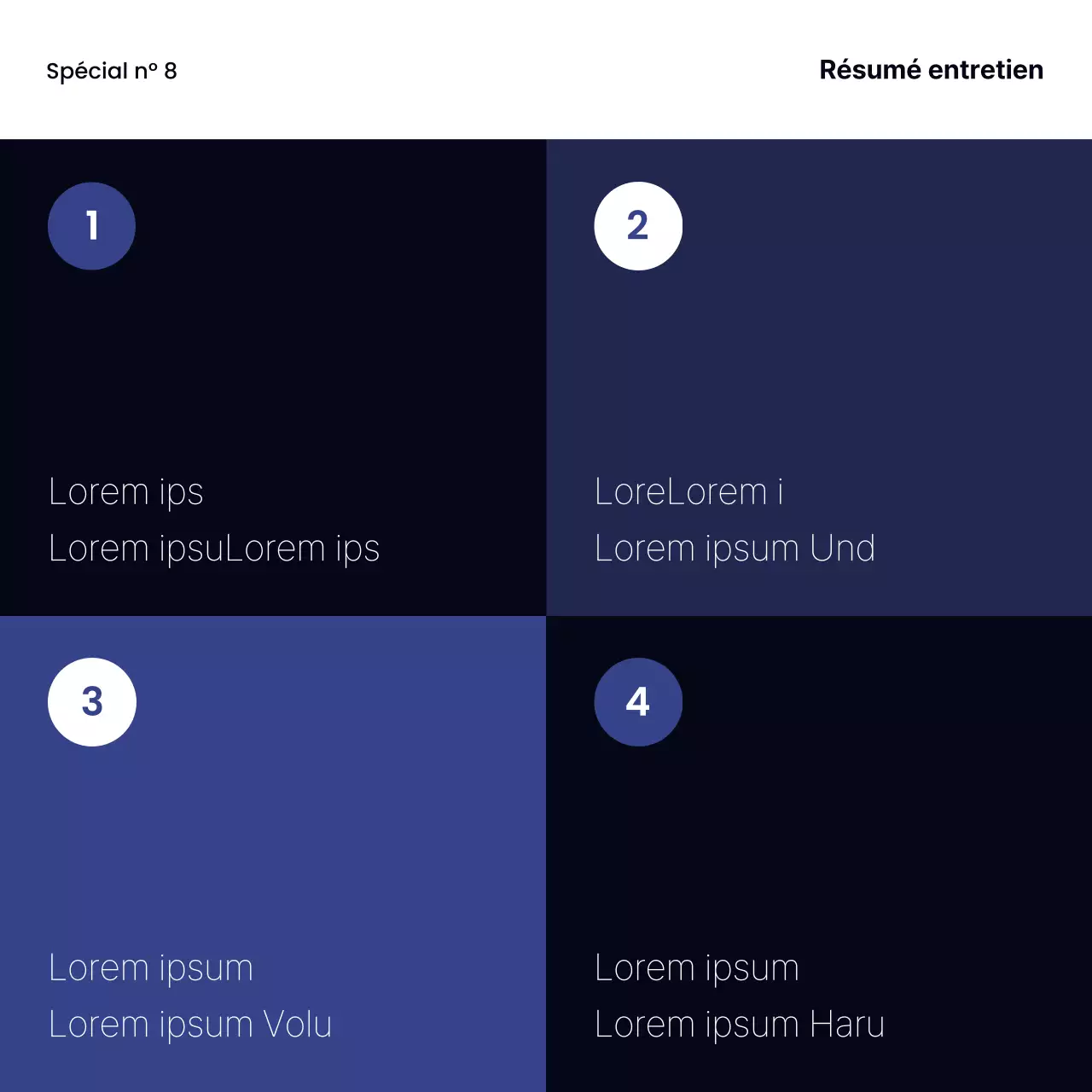 Un poste d'entretien d'entreprise simple, bleu marine