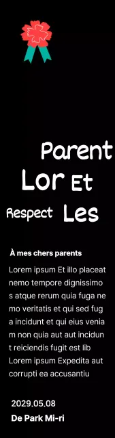 Calligraphie de la fête des mères avec illustration d'un œillet rouge