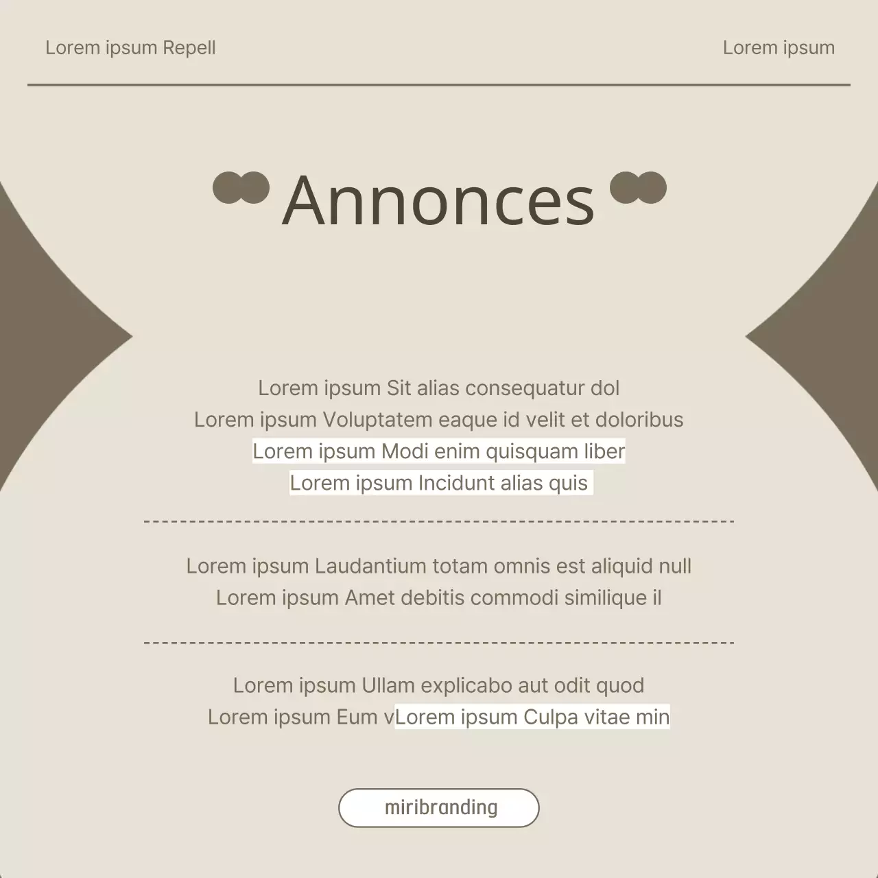 Promouvoir un kit de marque intérieur simple en kaki et beige