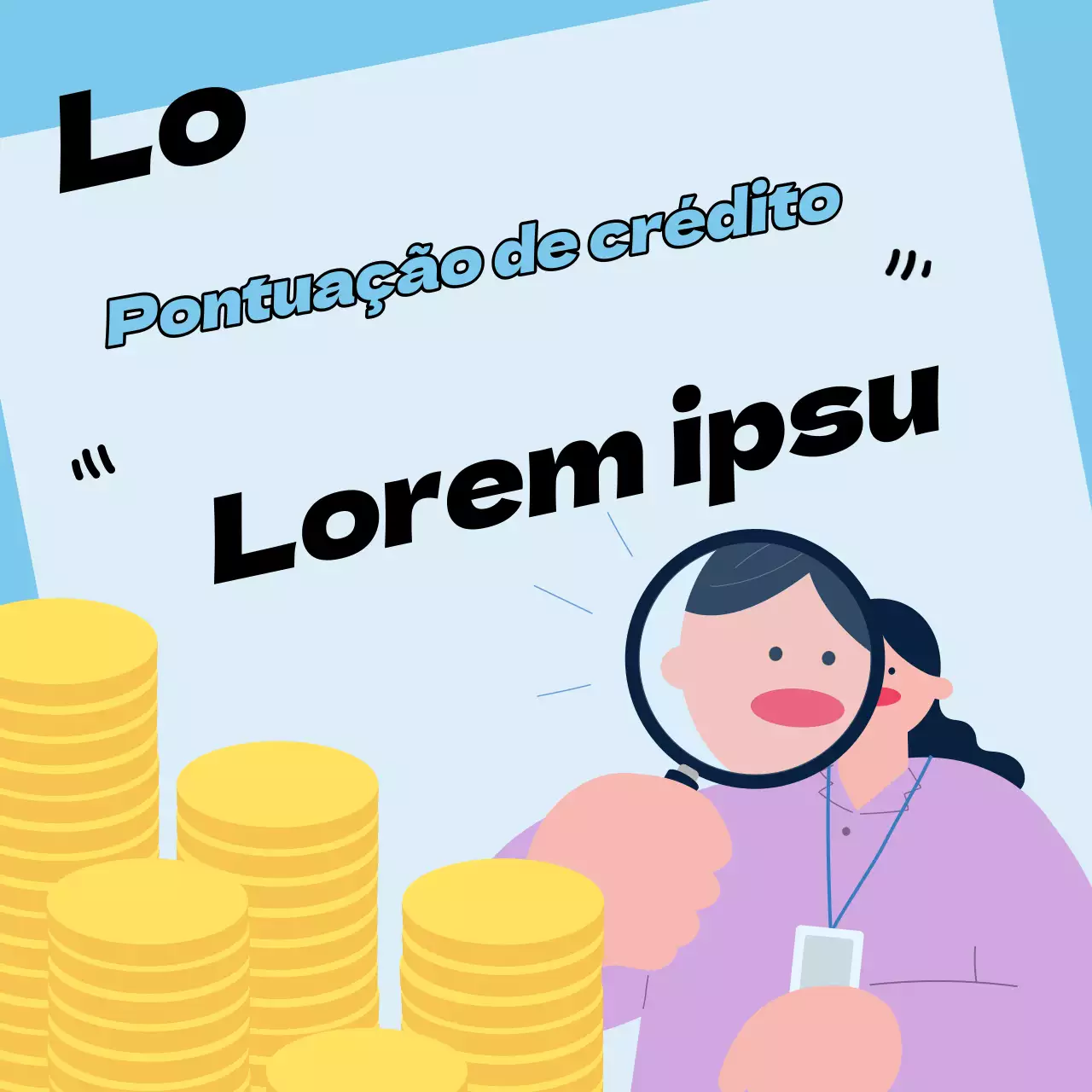 Informações simples e azuis claras sobre a gestão da pontuação de crédito