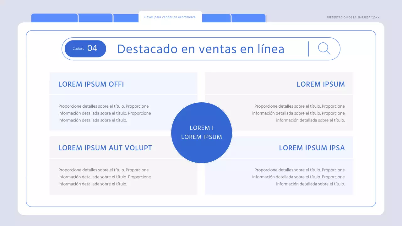 Un informe de mercado minimalista en azul claro