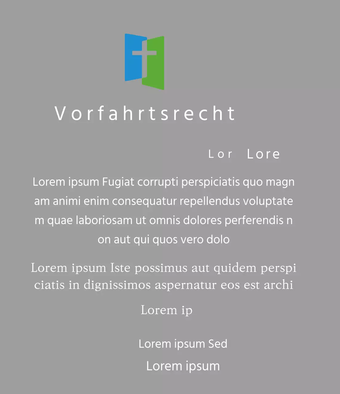 Plakette mit Kirchenlogo Konzept