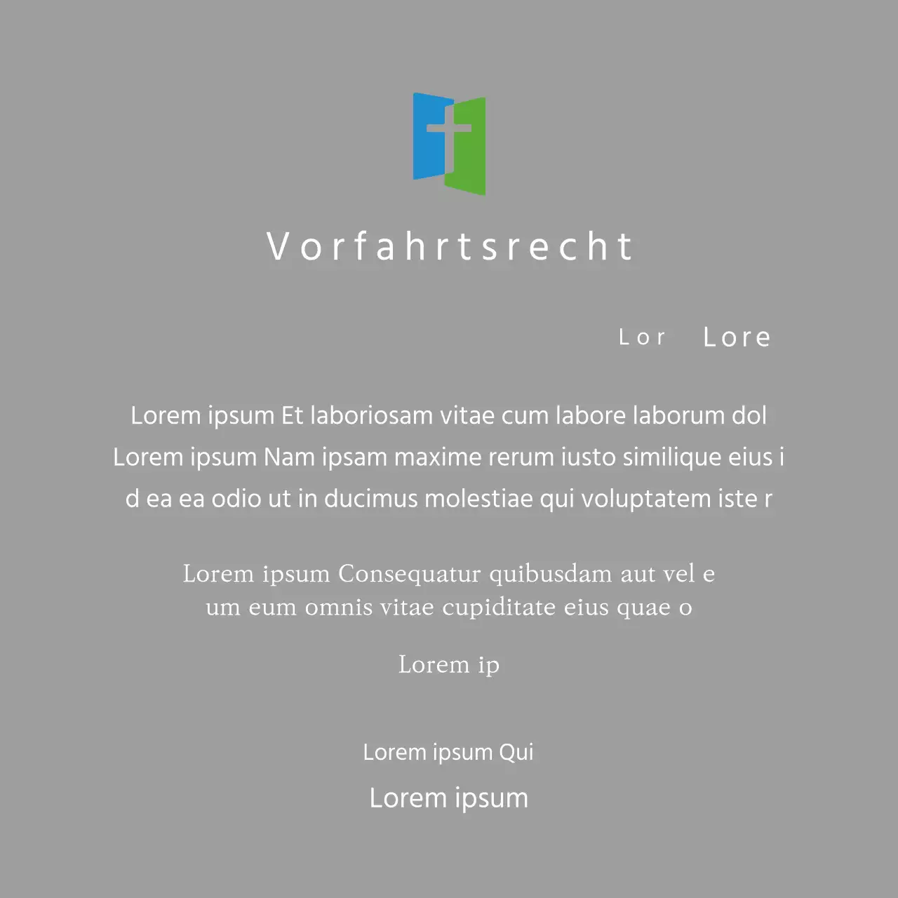 Plakette mit Kirchenlogo Konzept