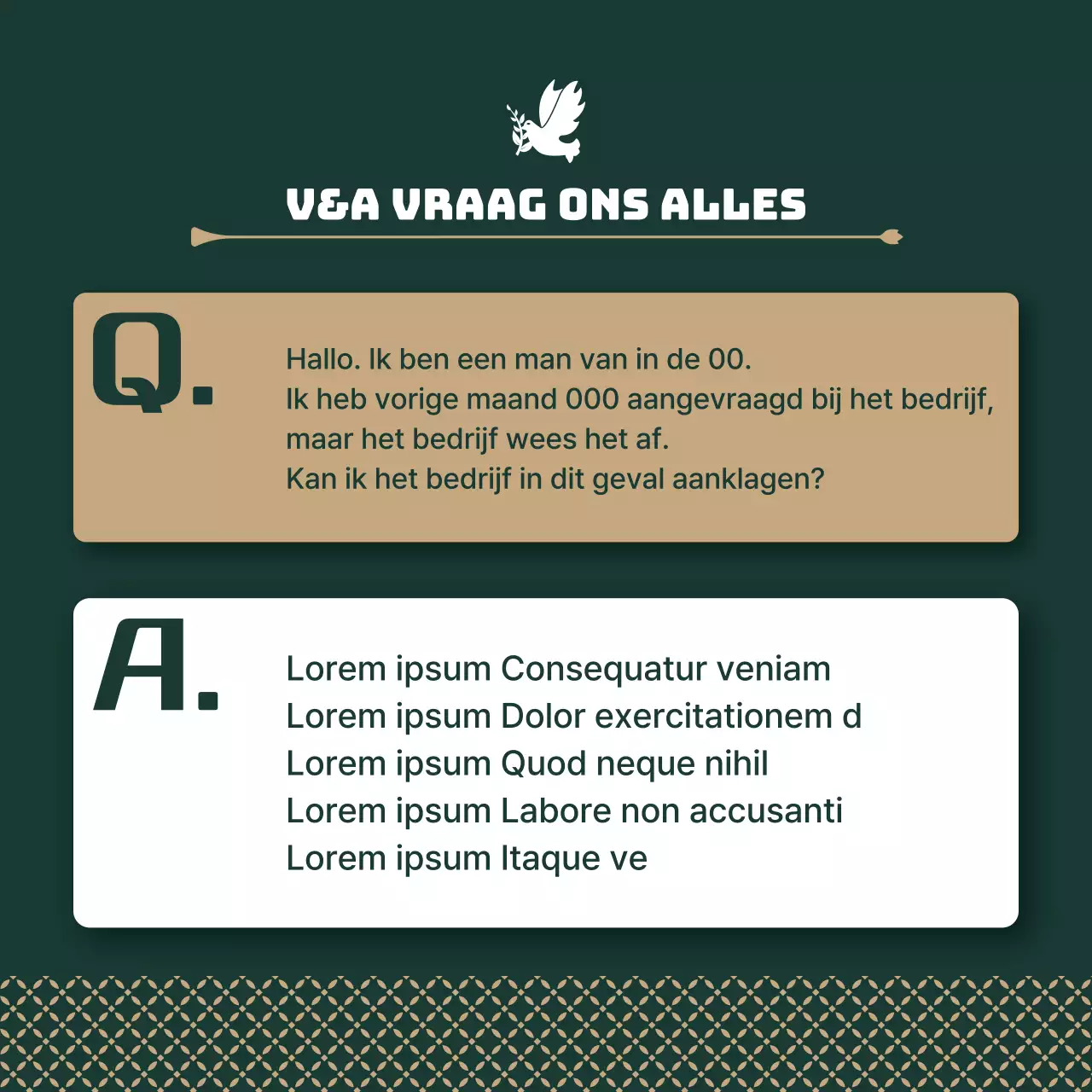 Een modern advocatenkantoor in kaki en goud promoten