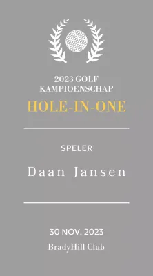 Golf hole-in-one winnaar plaquette met golfbal en lauwerkrans illustratie