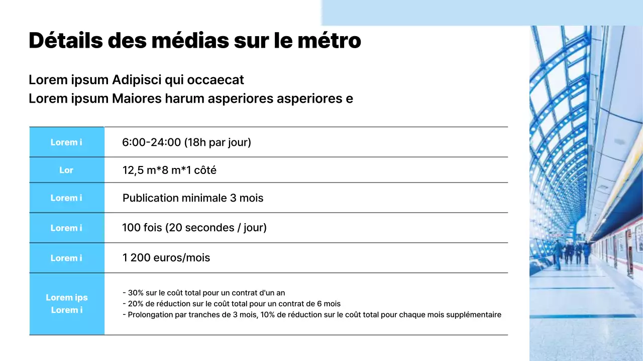 Proposition moderne d'un média publicitaire en bleu clair