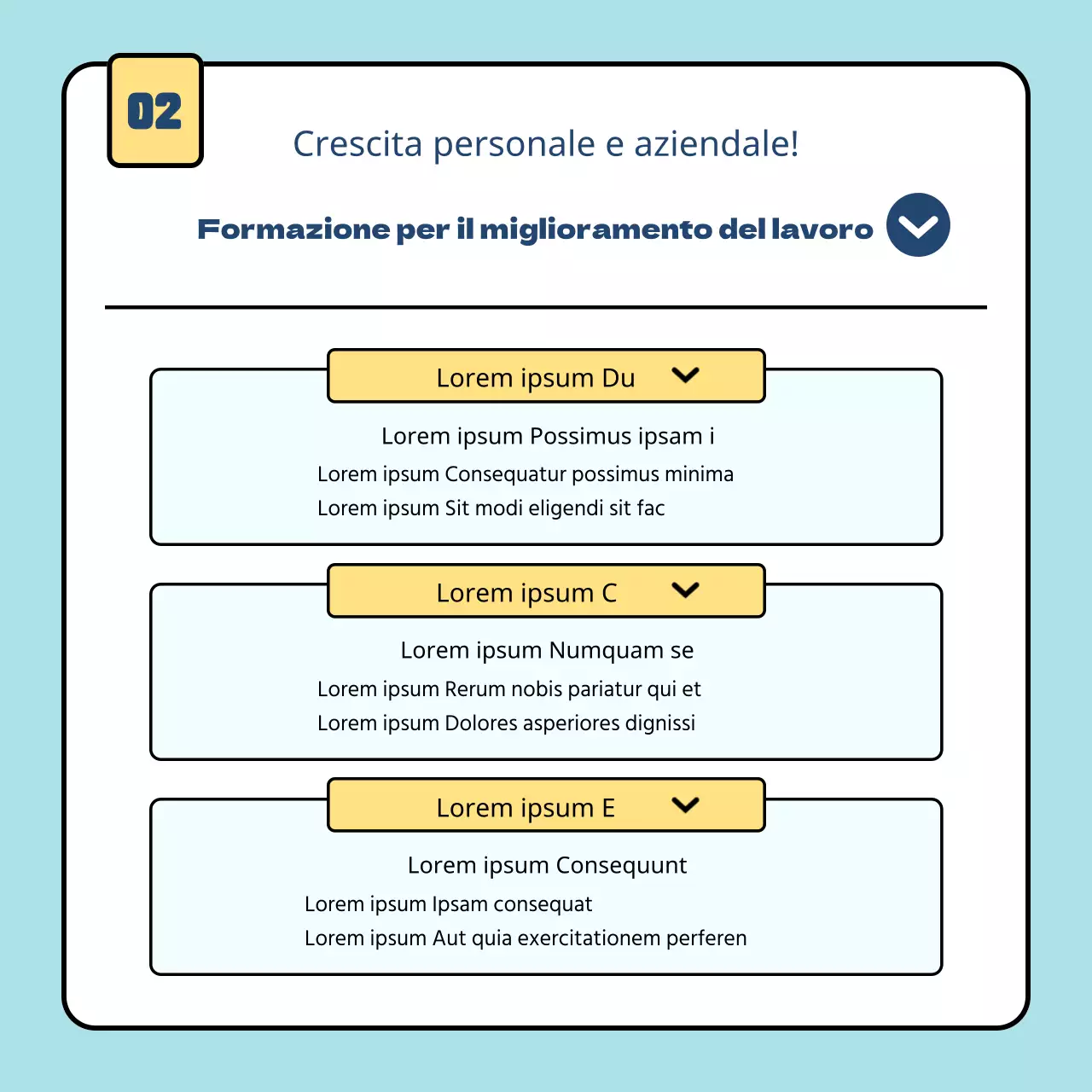 Guida a semplici programmi di formazione aziendale in azzurro e giallo