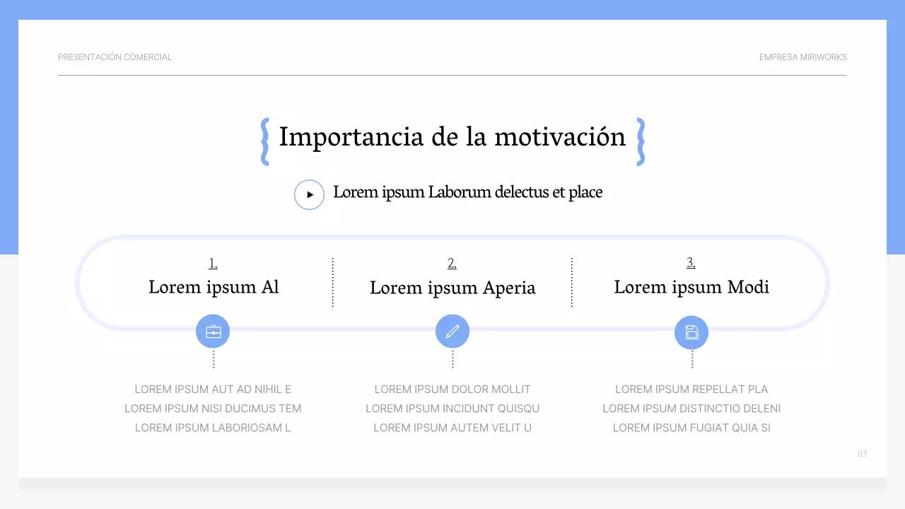 Material de formación motivador sencillo en azul claro y gris