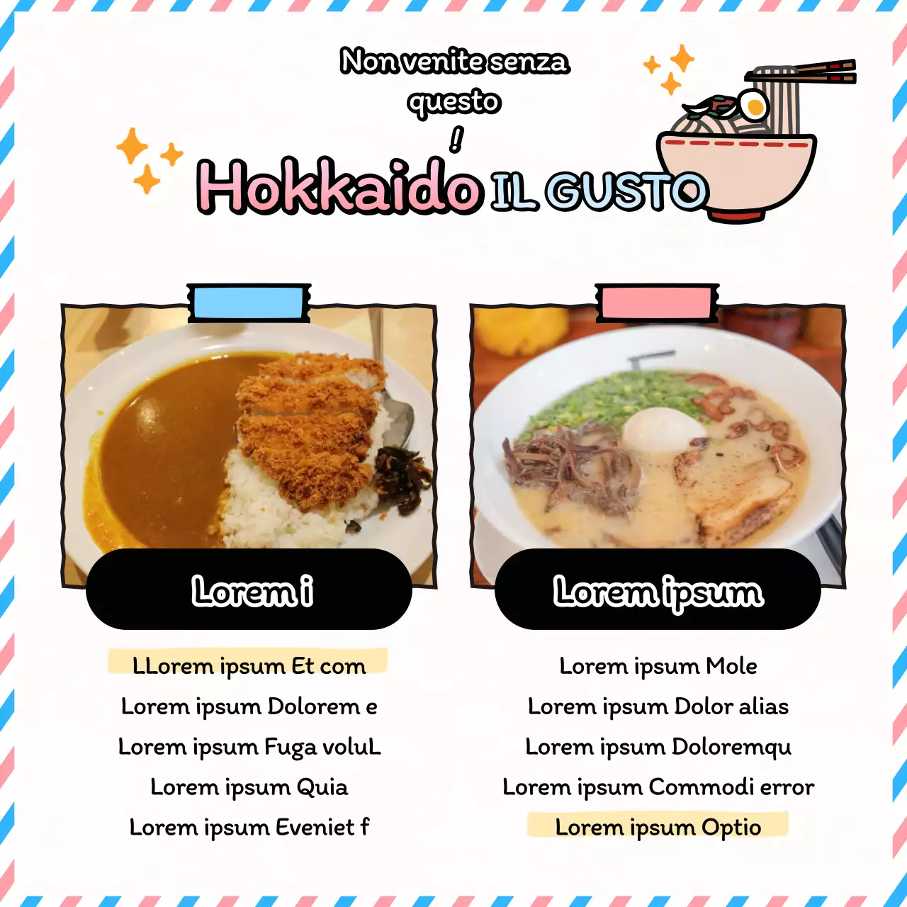 Guida turistica del Giappone in rosa e azzurro